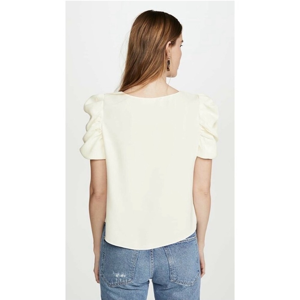 Amanda Uprichard Ivory Puff Sleeve Merris Top * Revolve * Size Medium - Picture 2 of 10